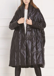Plus Size Red Button Pockets Duck Down Coat Winter