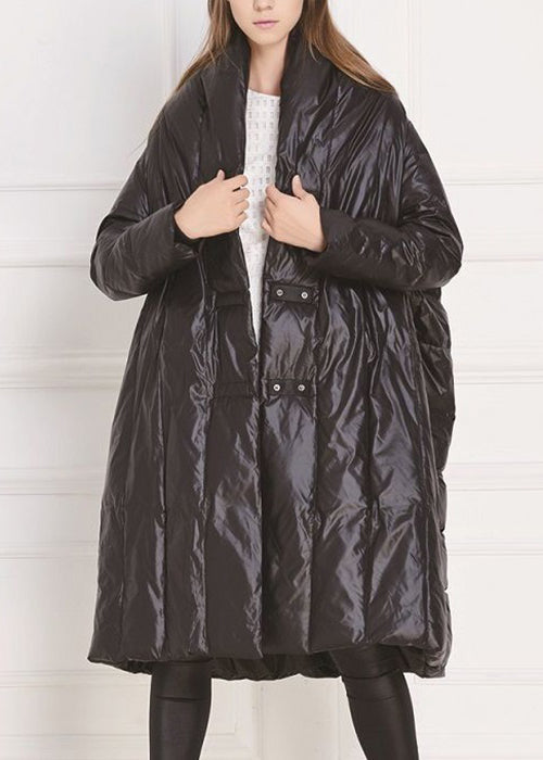 Plus Size Red Button Pockets Duck Down Coat Winter