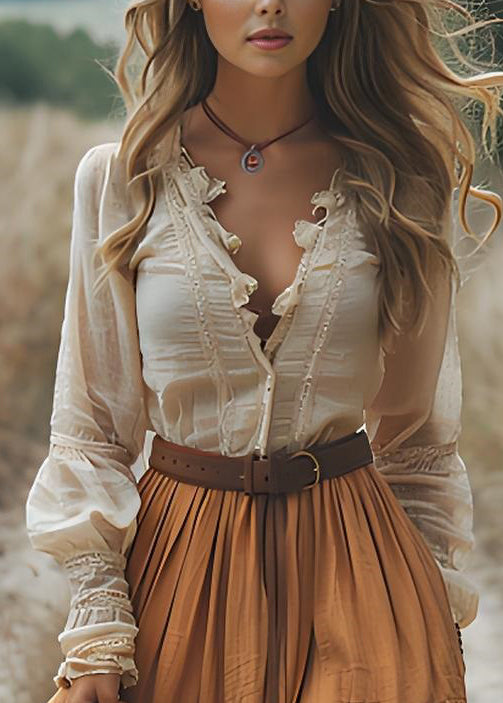 Plus Size V Neck Wrinkled Patchwork Cotton Long Dresses Summer