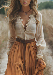 Plus Size V Neck Wrinkled Patchwork Cotton Long Dresses Summer