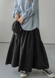 Plus Size White Exra Large Hem Patchwork Cotton Skirt Summer