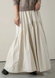 Plus Size White Exra Large Hem Patchwork Cotton Skirt Summer