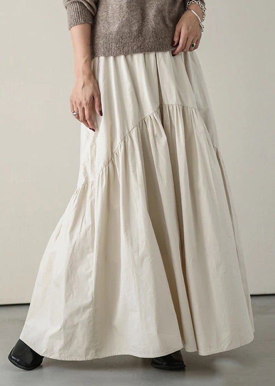Plus Size White Exra Large Hem Patchwork Cotton Skirt Summer