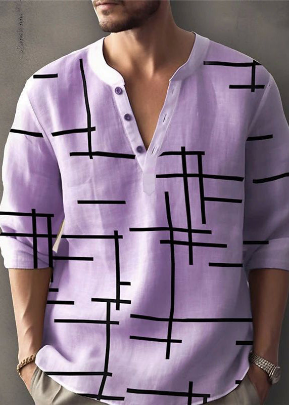 Plus Size White O-Neck Print Cotton T Shirt Men Fall