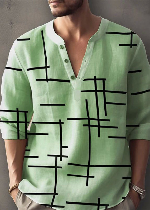 Plus Size White O-Neck Print Cotton T Shirt Men Fall