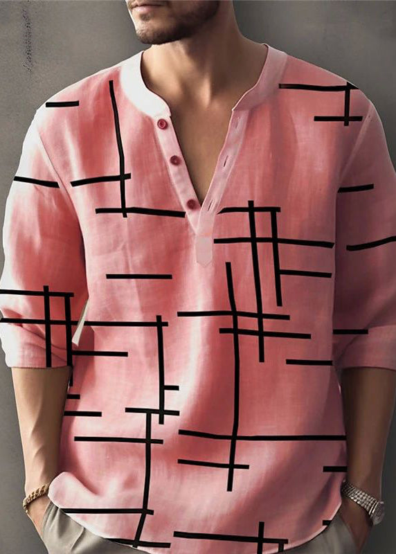 Plus Size White O-Neck Print Cotton T Shirt Men Fall