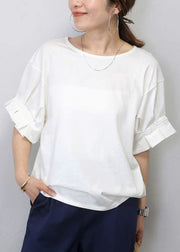 Plus Size White Oversized Cotton Tanks Summer