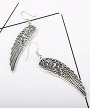 Punk Retro Sterling Silver Angel Wings Hoop Earrings