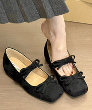 Purple Bow Splicing French Suede Wedge Shoes