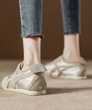 Purple Suede Splicing Comfortable Flats Lace Up