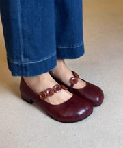 Red Faux Leather Casual Splicing Flat Shoes For Women