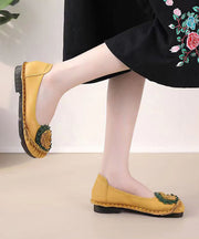Red Flat Shoes For Women Comfortable Splicing Floral soolinen shoes-20251
