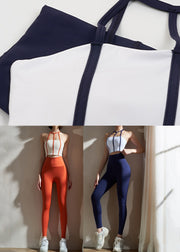 Red Hollow Out Sports Bra And Leggings Set Suit