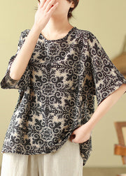 Red O-Neck Loose Top Short Sleeve
