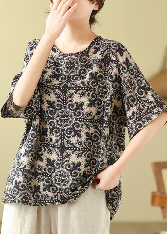 Red O-Neck Loose Top Short Sleeve