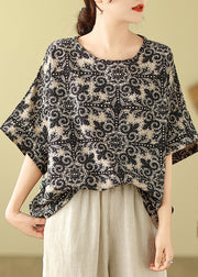 Red O-Neck Loose Top Short Sleeve