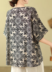 Red O-Neck Loose Top Short Sleeve