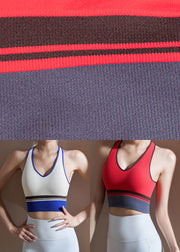 Red Striped Patchwork Gymshark Sports Bra