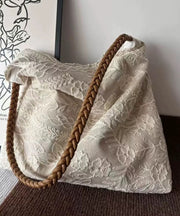 Retro Black Embroidered Flower Cotton Women Handbags