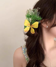 Retro Blue Alloy Butterfly Floral Hairpin