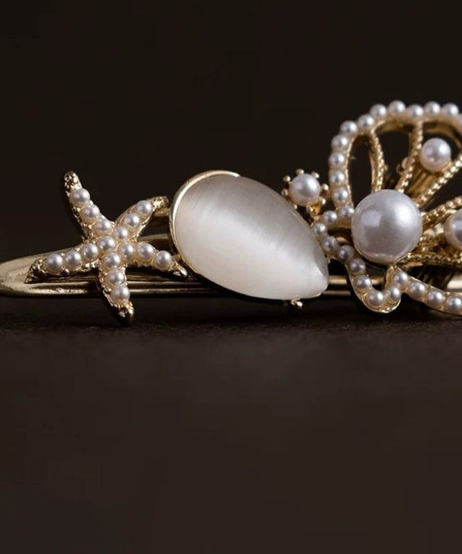 Retro Gold Alloy Pearl Cat&