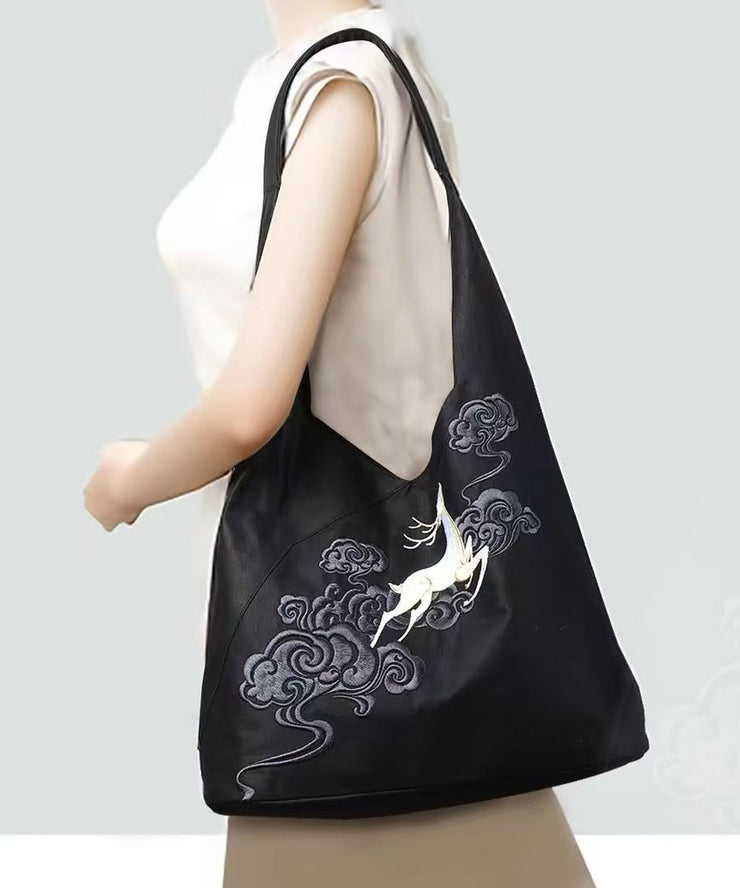 Retro Mulberry Embroidered Large Capacity Shoulder Bag