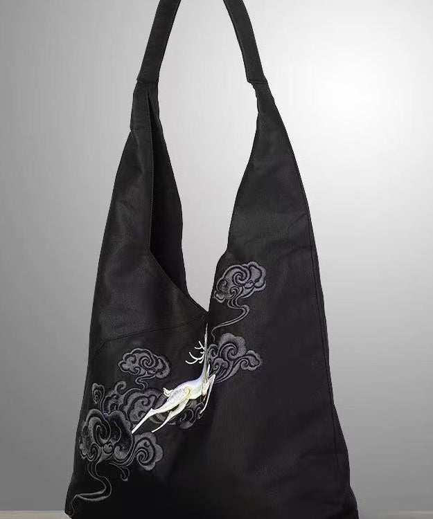 Retro Mulberry Embroidered Large Capacity Shoulder Bag