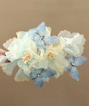 Retro Multicolor Tulle Butterfly Floral Pearl Hairpin