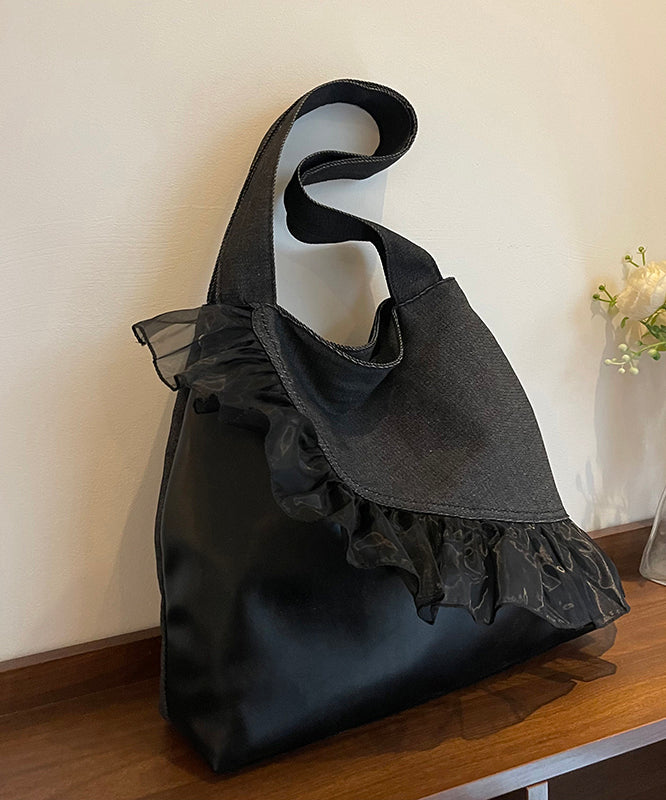 Retro Ruffled Patchwork Durable Cotton Women Handbags