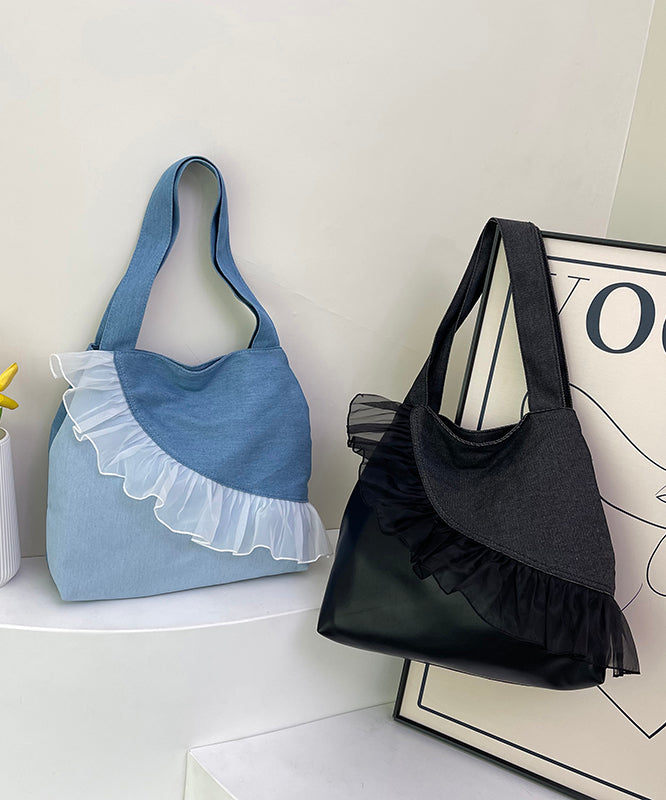Retro Ruffled Patchwork Durable Cotton Women Handbags