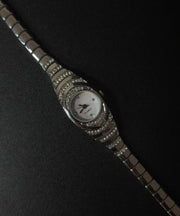 Retro Silk Alloy Zircon Sapphire Crystal Whtches