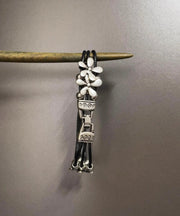 Retro Silk Stainless Steel Alloy Floral Bracelet