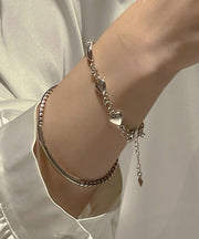 Retro Silk Stainless Steel Love Cuff Two Piece Set