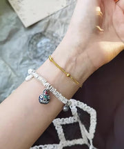 Retro Silk Sterling Silver Broken Silver Devouring Gold Beast Charm Bracelet