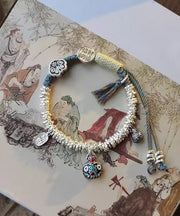 Retro Silk Sterling Silver Broken Silver Devouring Gold Beast Charm Bracelet