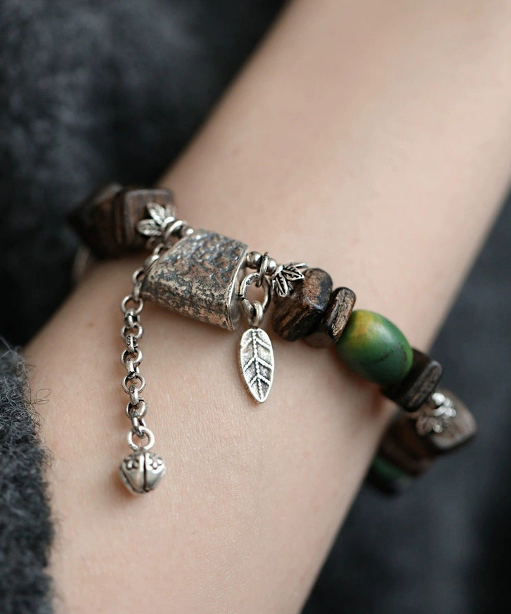 Retro Sterling Silver Eaglewood Charm Bracelet