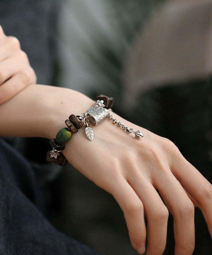 Retro Sterling Silver Eaglewood Charm Bracelet