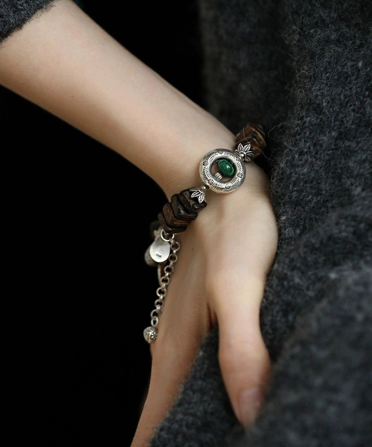 Retro Sterling Silver Eaglewood Charm Bracelet