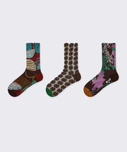 Retro Versatile Jacquard Cotton Crew Socks