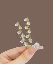 Retro White Alloy Zircon Plum Blossom A Pair Hairpin
