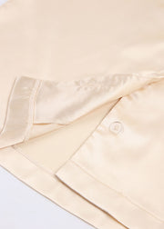 Sexy Apricot Elastic Waist Ice Silk Shorts Skirts Three Piece Suit Set Summer