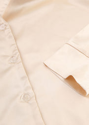 Sexy Apricot Elastic Waist Ice Silk Shorts Skirts Three Piece Suit Set Summer