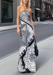 Sexy Backless Print Halter Beach Dresses Summer