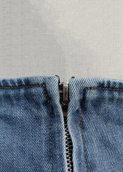 Sexy Blue Bow High Waist Denim Skirt Summer