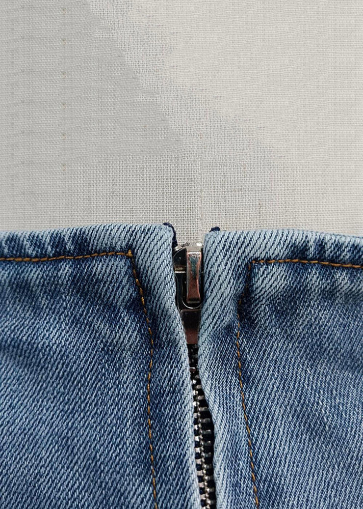 Sexy Blue Bow High Waist Denim Skirt Summer