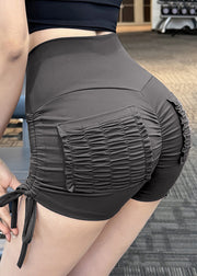 Sexy Green High Waisted Lace Up Sports Shorts Summer