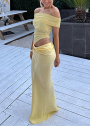Sexy Green Wrinkled Tulle Patchwork Maxi Dresses Summer