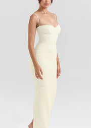 Sexy White Bustier Top Back Cross Strap Sundress Summer