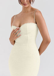 Sexy White Bustier Top Back Cross Strap Sundress Summer