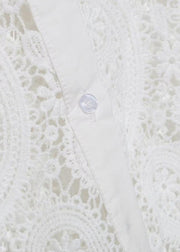 Sexy White Peter Pan Collar Hollow Out Lace Shirt Fall